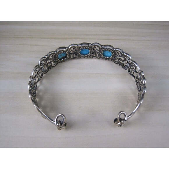 Southwestern Sterling Turquoise Cuff Bracelet 7 Inches Carolyn Pollack Relios - Picture 6 of 16